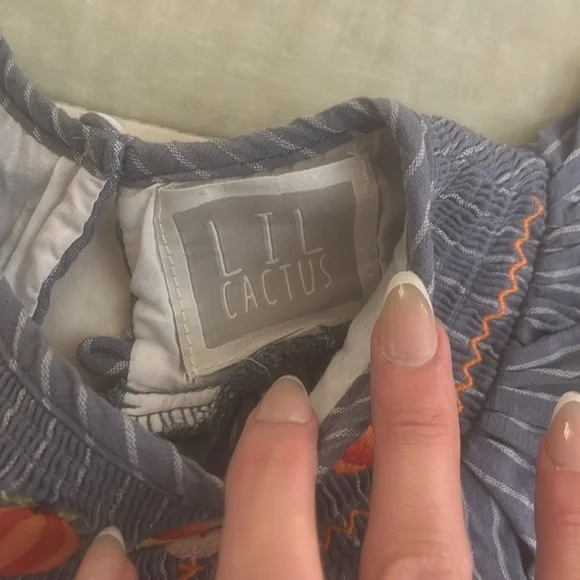 Lil Cactus smocked dress with turkeys and pumpkins size 5y - Picture 3 of 8